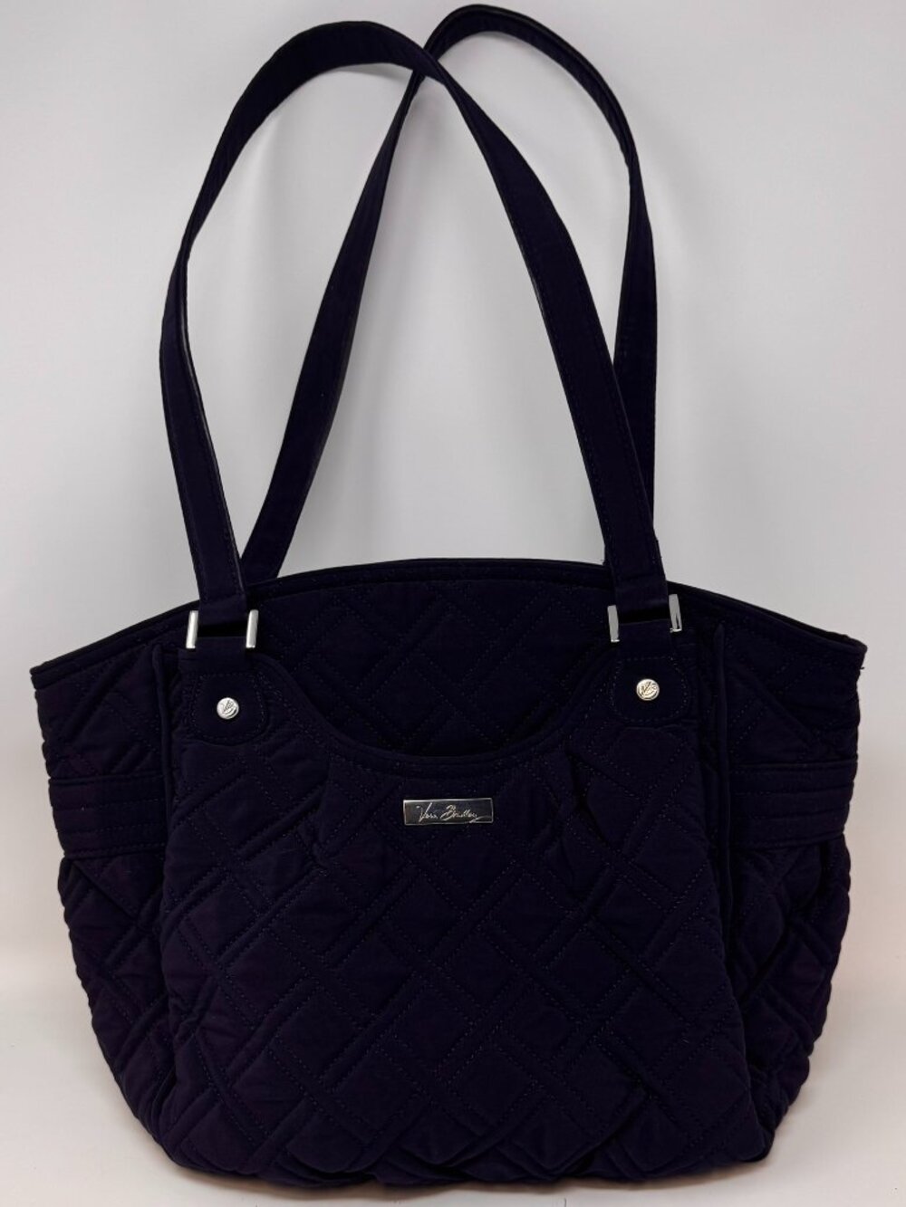 Vera Bradley Glenna Tote Bag Women's Classic Navy Quilted Shoulder Purse